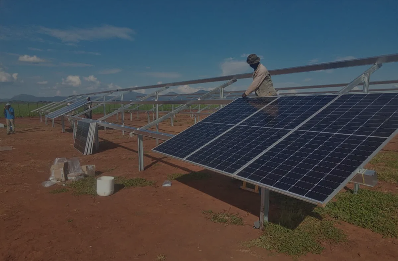 Extruded aluminium solar mounting systems background