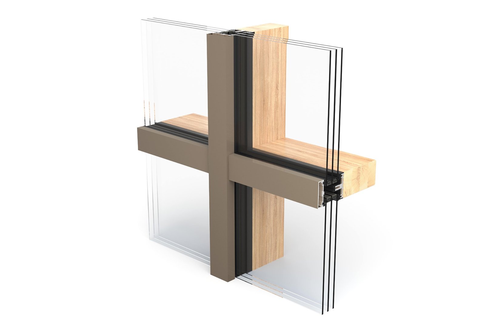 Stick Curtain Wall Aluminium Extrusion System